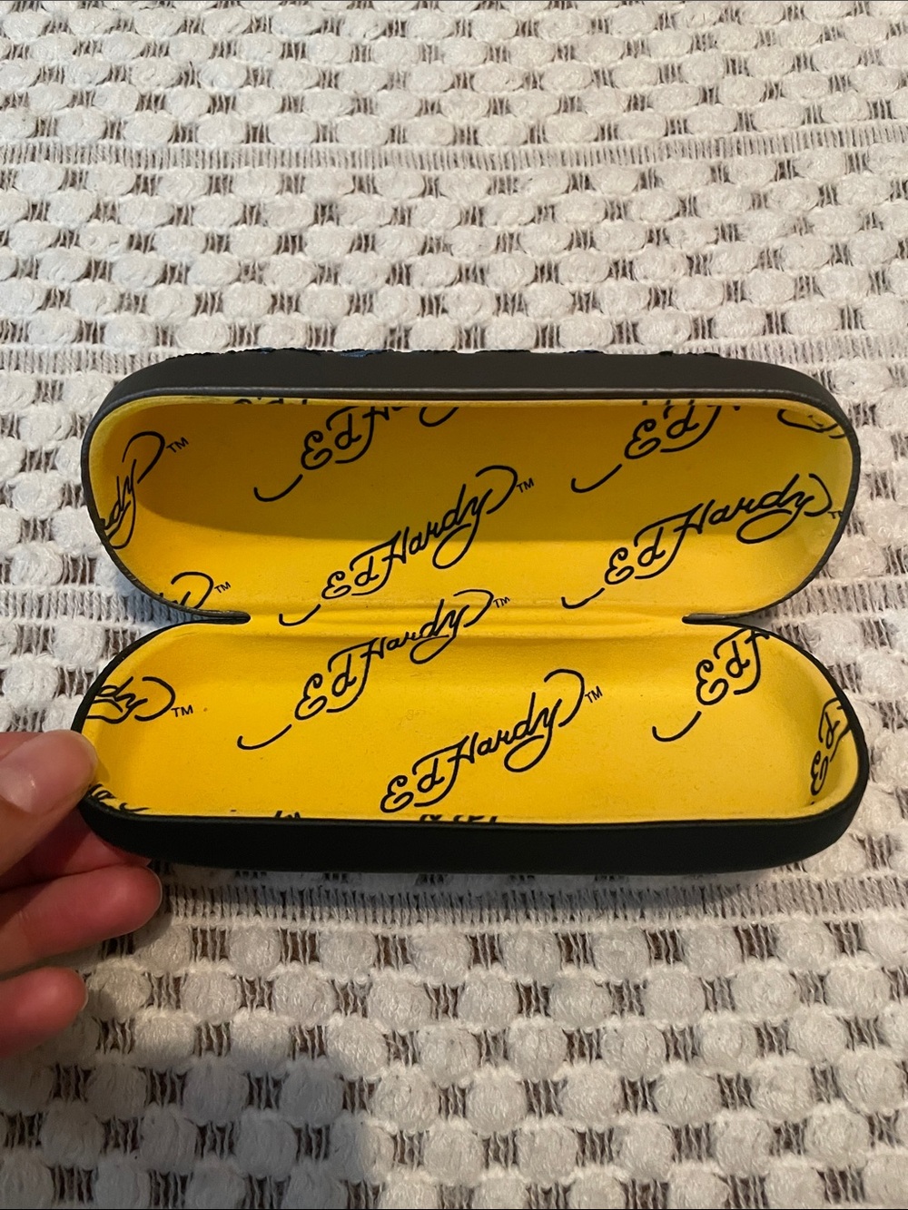 Ed Hardy by Christian Audigier Eyeglasses Sunglasses Hard Case Blue Embroidered - Picture 3 of 10